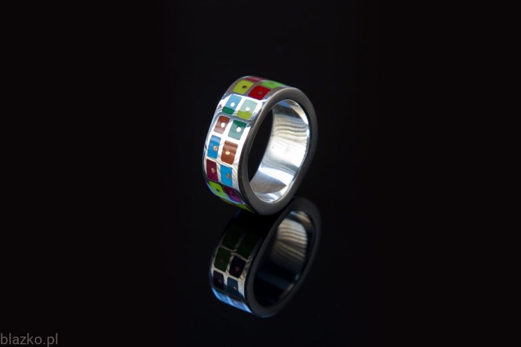 Blazko obrączka Fala Dwurzędowa Kolor