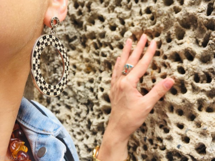 Szachownica Blazko - kolczyki Koła