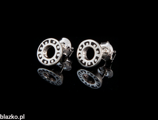 Blazko kolczyki Kółeczka Wkrętki Czarne