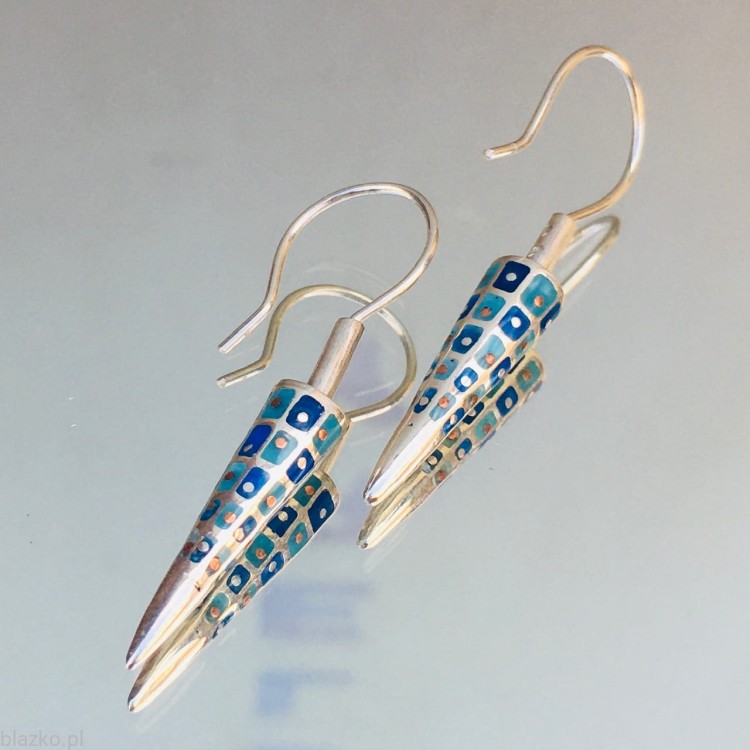 Kolczyki Blazko Strzałki niebieskie