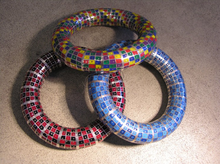 Bransoleta Kiełbasa Szachownica Kolor