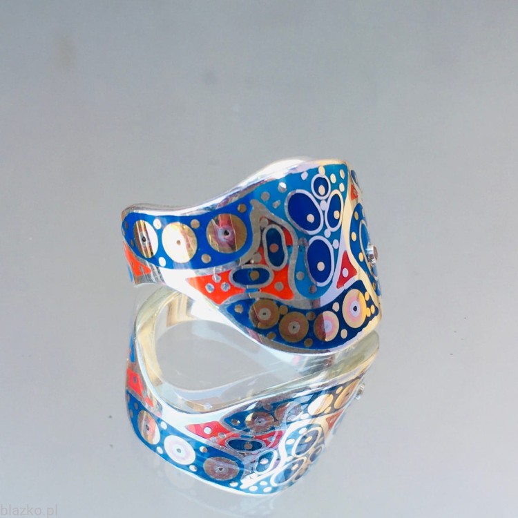 pierścionek Fala DocleVita w wersji niebieskiej