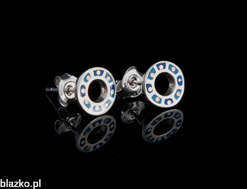 Blazko kolczyki Kółeczka Wkrętki Niebieskie