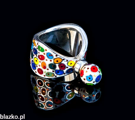 Blazko pierścień Bombetka Grochy Kolor