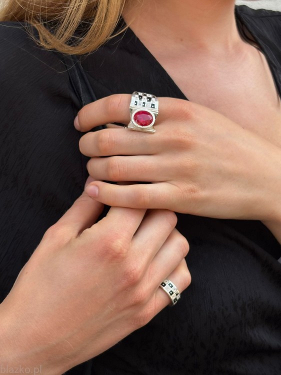 Snail ring - blazko jewellery Checkered Collection