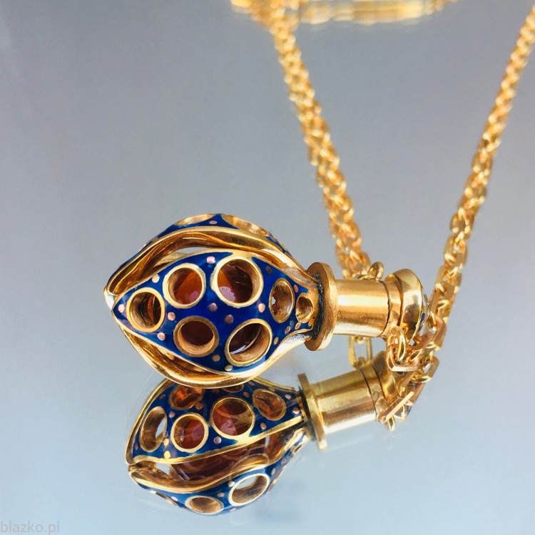 Rosiczka z bursztynem - pozłacany naszyjnik BLAZKO