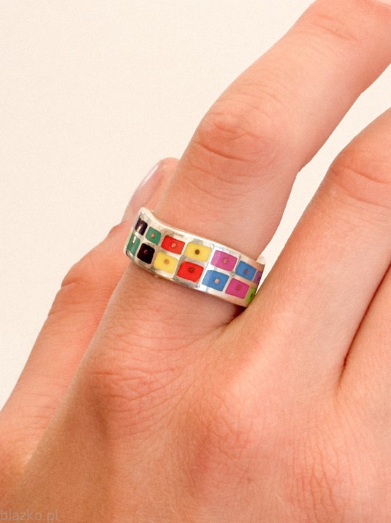 Blazko obrączka Fala Dwurzędowa Kolor