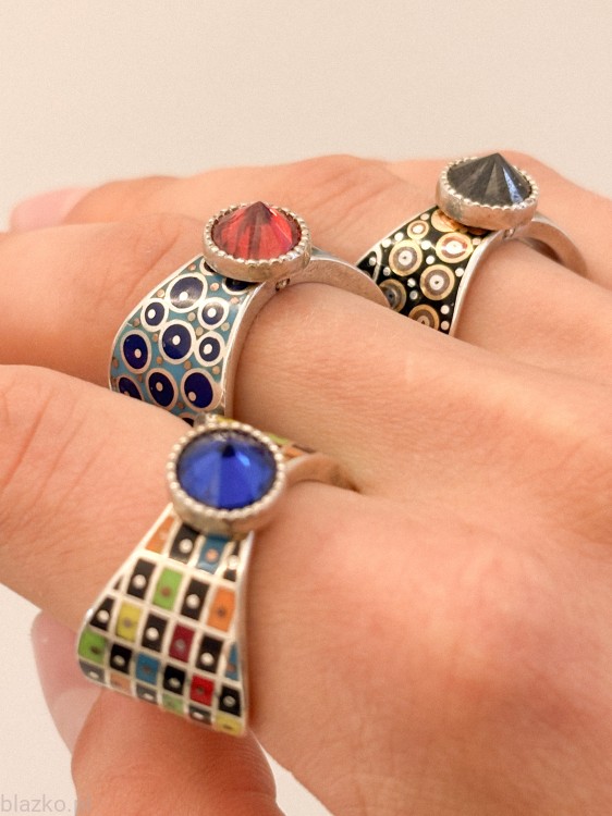 Blazko pierścionek Kokardka Czarna Classic