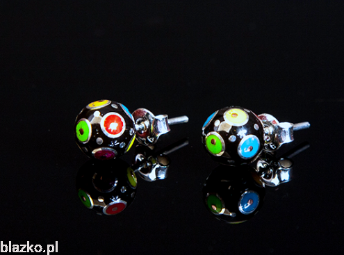 Kolczyki Kuleczki wkrętki Grochy Blazko - Kolor