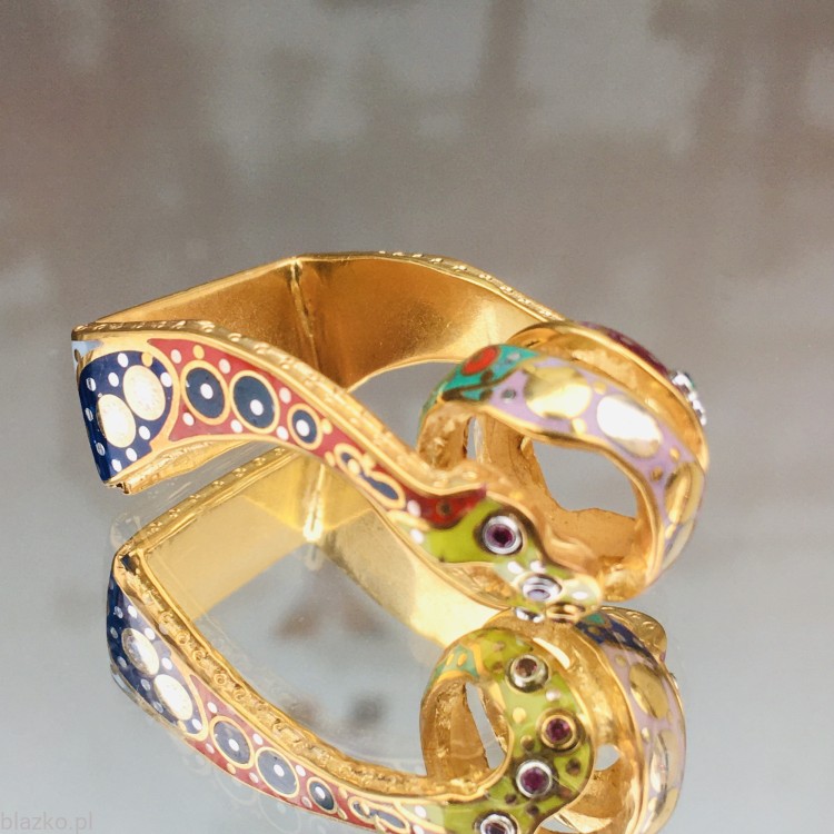Brojglak / Kulek - pozłacany pierścień unikatowy Blazko