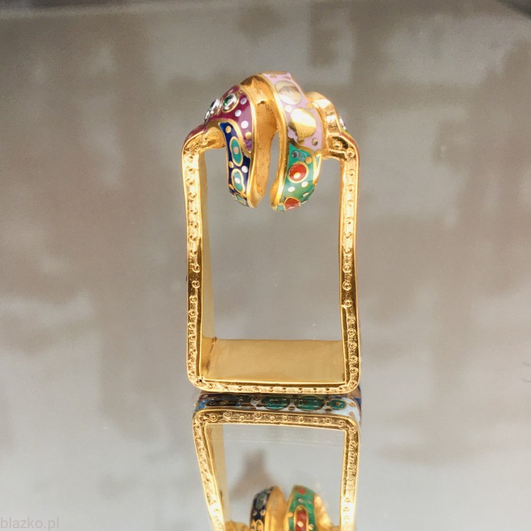 Brojglak / Kulek - pozłacany pierścień unikatowy Blazko