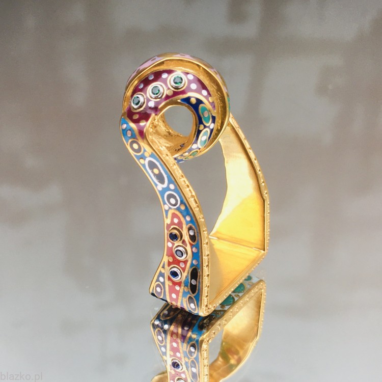 Brojglak / Kulek - pozłacany pierścień unikatowy Blazko