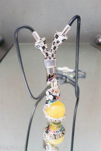 Naszyjnik unikatowy Blazko z bursztynową kulą