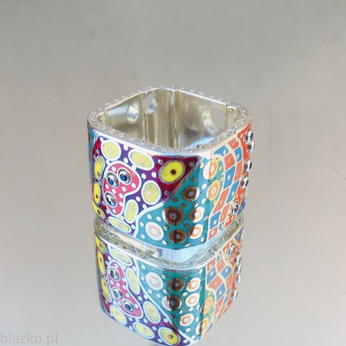 pierścionek unikatowy BLAZKO - pralinek ażurowy kolor