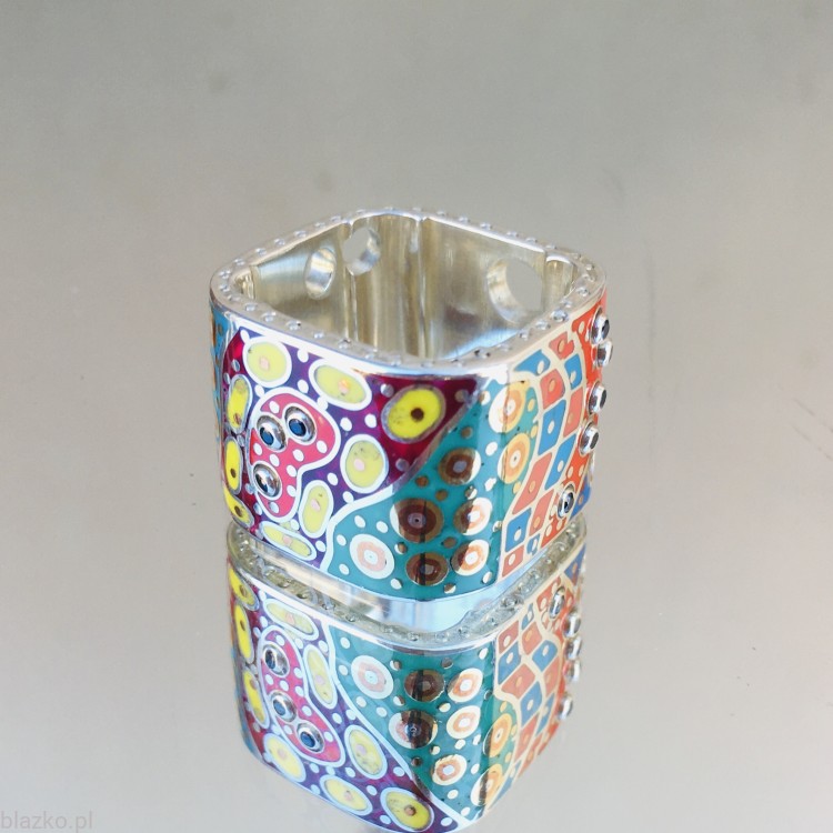 pierścionek unikatowy BLAZKO - pralinek ażurowy kolor