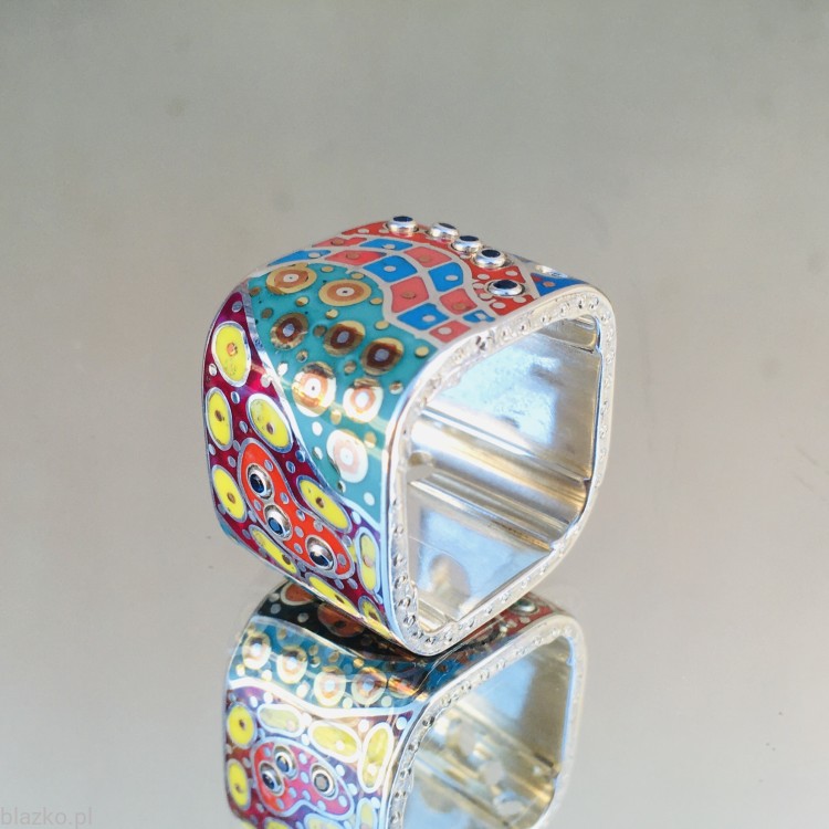 pierścionek unikatowy BLAZKO - pralinek ażurowy kolor