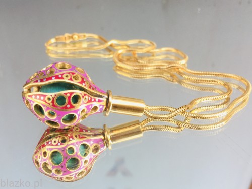 Rosiczka Blazko - Naszyjnik unikatowy z malachitem