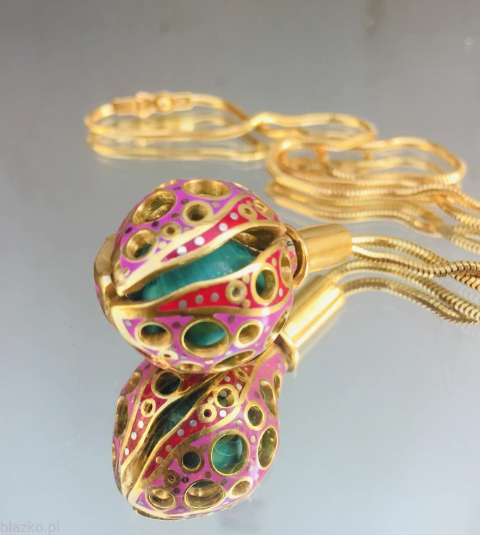 Rosiczka Blazko - Naszyjnik unikatowy z malachitem