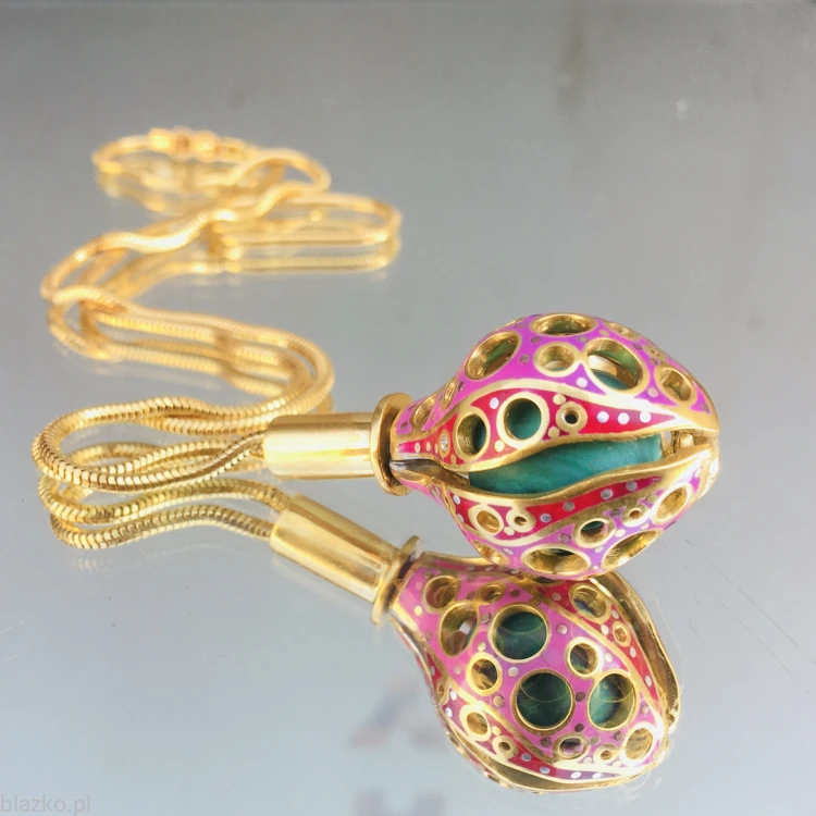 Rosiczka Blazko - Naszyjnik unikatowy z malachitem