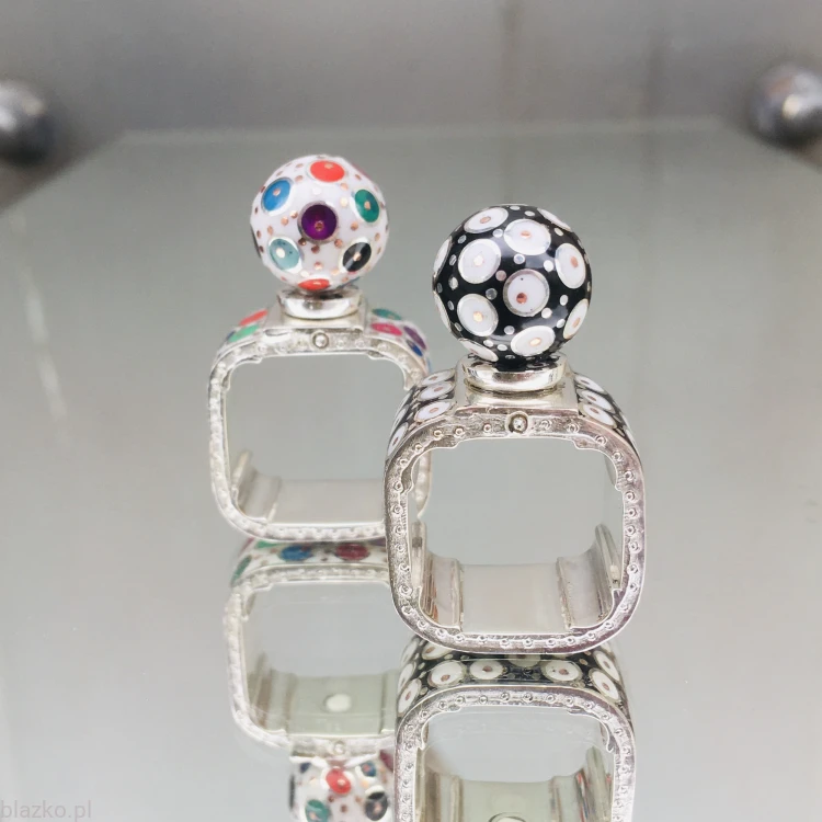 Obrączka srebrna Blazko - Pralinek w Grochy - z kulką