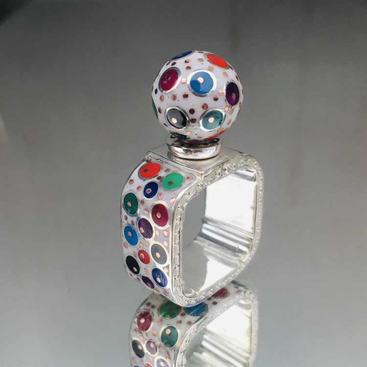 Obrączka srebrna Blazko - Pralinek w Grochy - z kulką