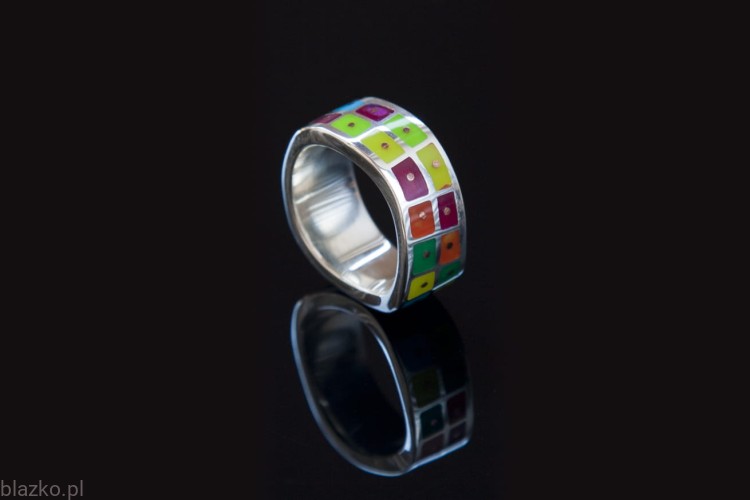 Blazko obrączka Fala Dwurzędowa Kolor