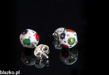 Kolczyki Kuleczki wkrętki Grochy Blazko - Kolor