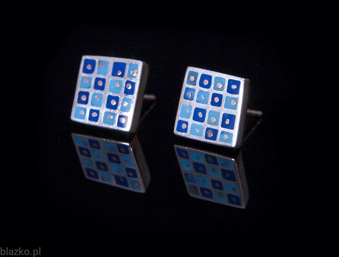 Blazko kolczyki Okienka Duże Niebieskie