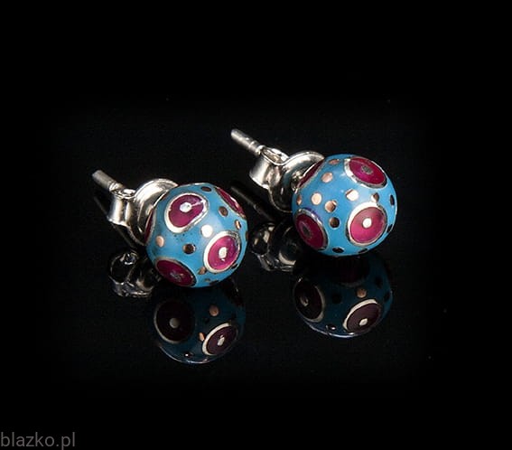 Kolczyki Kuleczki wkrętki Grochy Blazko - Kolor