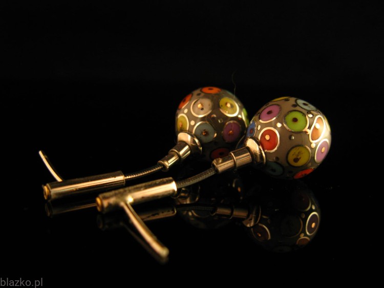 Blazko kolczyki Kulki na żmijce Szare